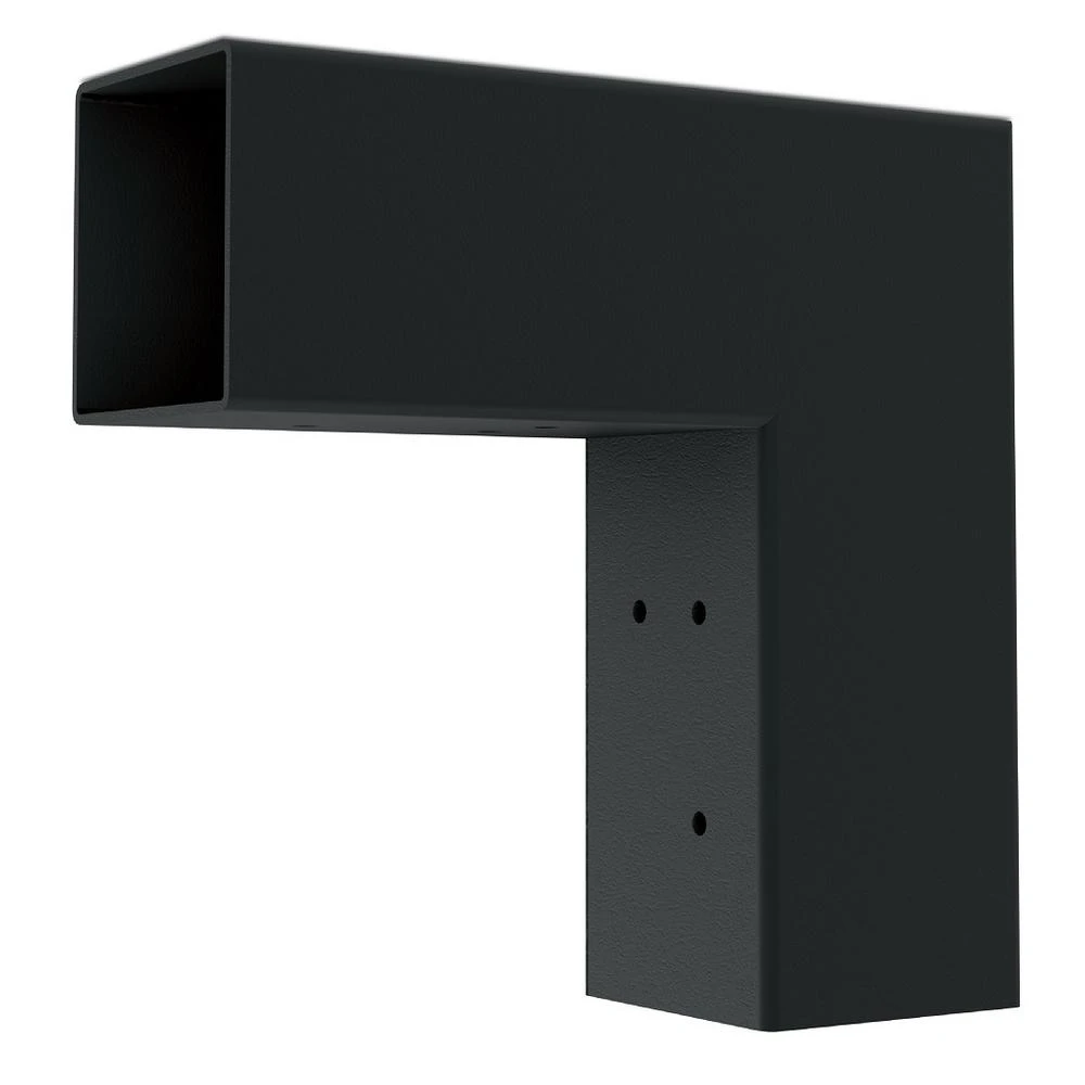 Wild Hog Linx 4 In. L/fit Black Steel Corner Extension Bracket For 4x4 Wood Posts