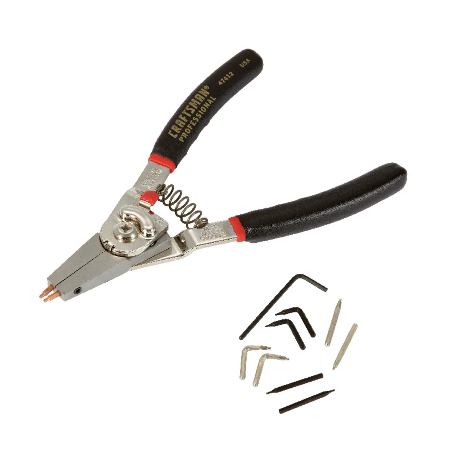Craftsman 8 In. Alloy Steel Retaining Ring Pliers With Color Coded Tips