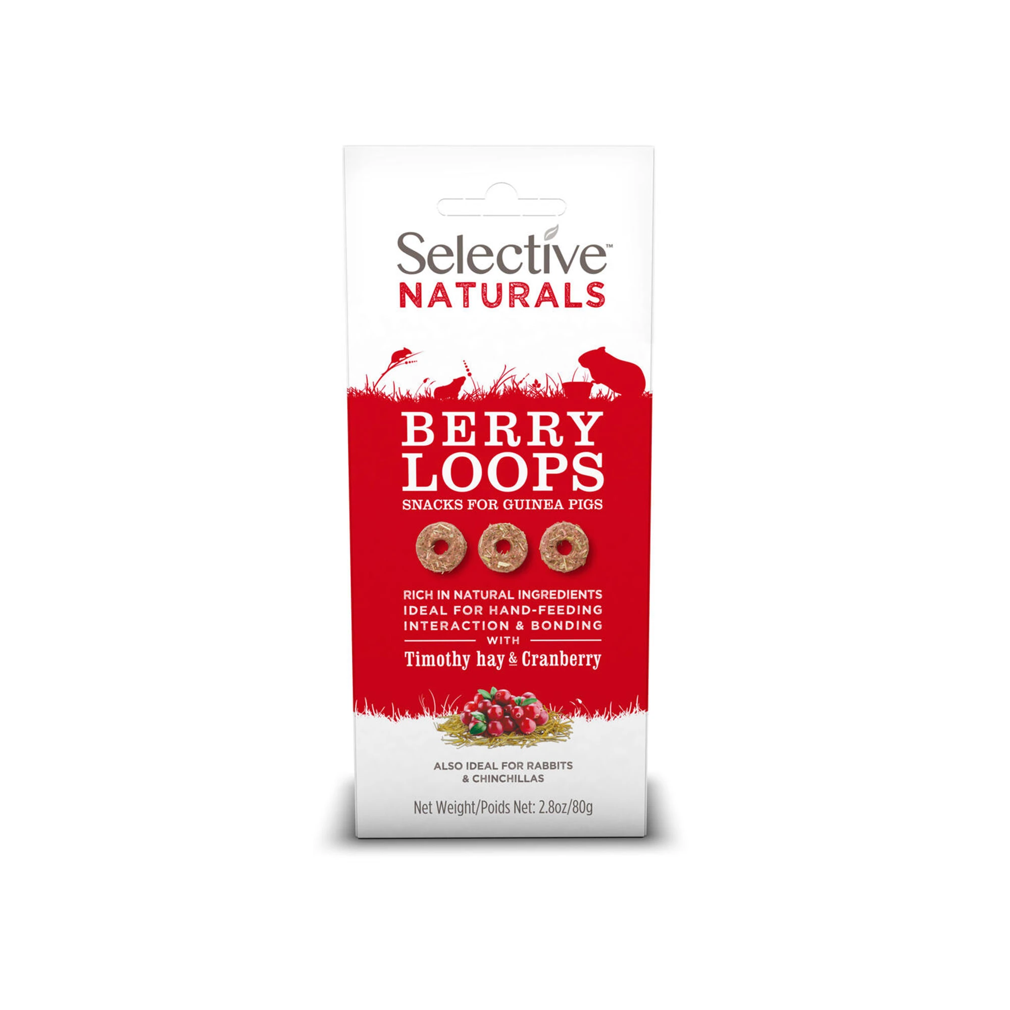 Supreme Science Selective Naturals Berry Loops With Timothy Hay & Cranberry For Guinea Pigs, 2.8 Oz.