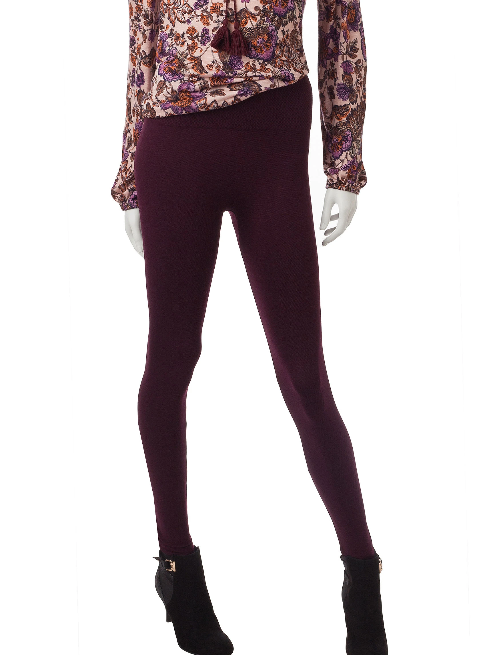 One 5 One Fleece Lined Textured Leggings - Black - S/m