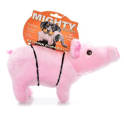 Mighty Toy Farm Piglet Dog Toy, Large, Durable, Pink, Paisley Design