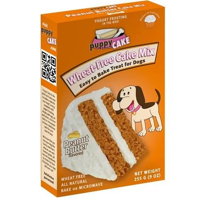 Puppy Cake 9 Oz Peanut Butter Wheat Free Cake Mix With Frosting For Dogs