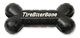 Mammoth Tirebiter Bone With Treat Station Dog Toy, Large, Black, 7.25 Inches