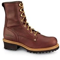 Men's 8" Plain Steel Toe Logger Boot 1821 - Soggy Brown Size 9 Wide