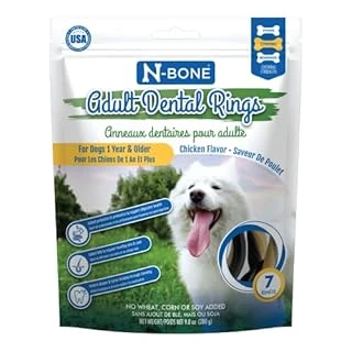 N-bone Adult Dental Rings Chicken Flavor Dog Treats, 9.8 Ounces, Count Of 7