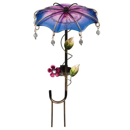 Regal Art And Gift 12545 - 18 Inch Purple Umbrella Solar Led Garden Stake Decor