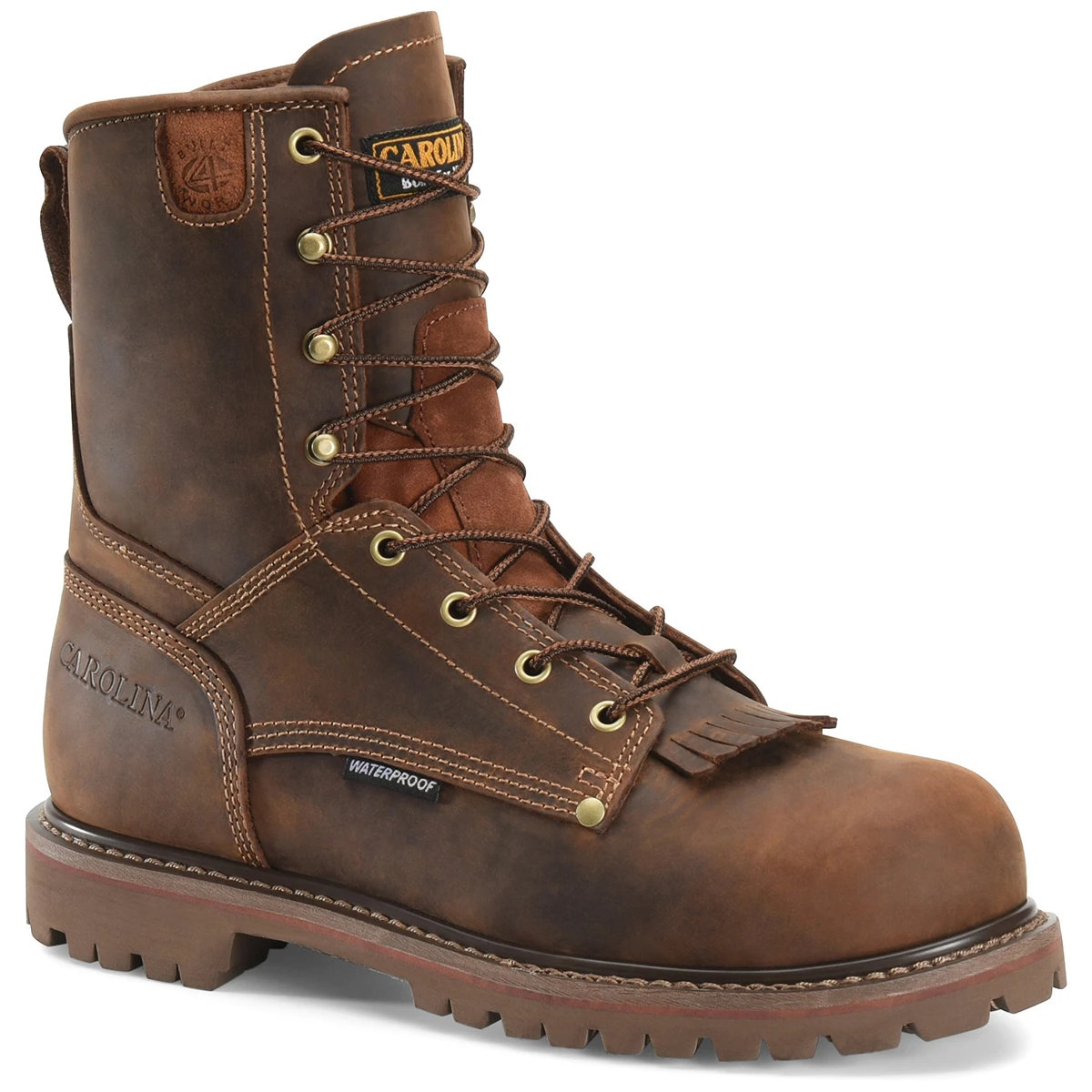 Carolina Men's 8 Inch Waterproof Composite Toe Grizzly Work Boot, Wide Size 11.5