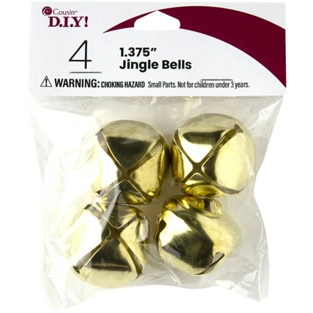 Jingle Bells 1.375 4/Pkg-Gold