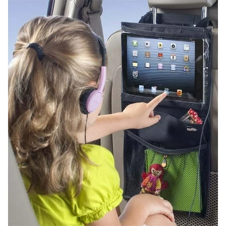 High Road Express Car Seatback Media Organizer And Tablet Holder, Black, Nylon/polyester