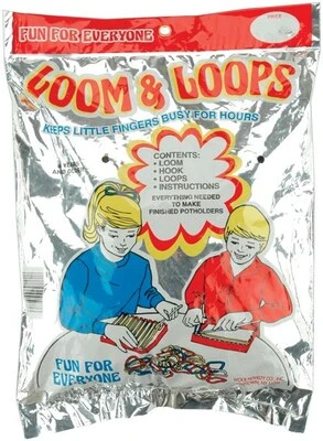 Wool Novelty Weaving Loom And Loops Potholder Maker Set With Giant Silver Rack