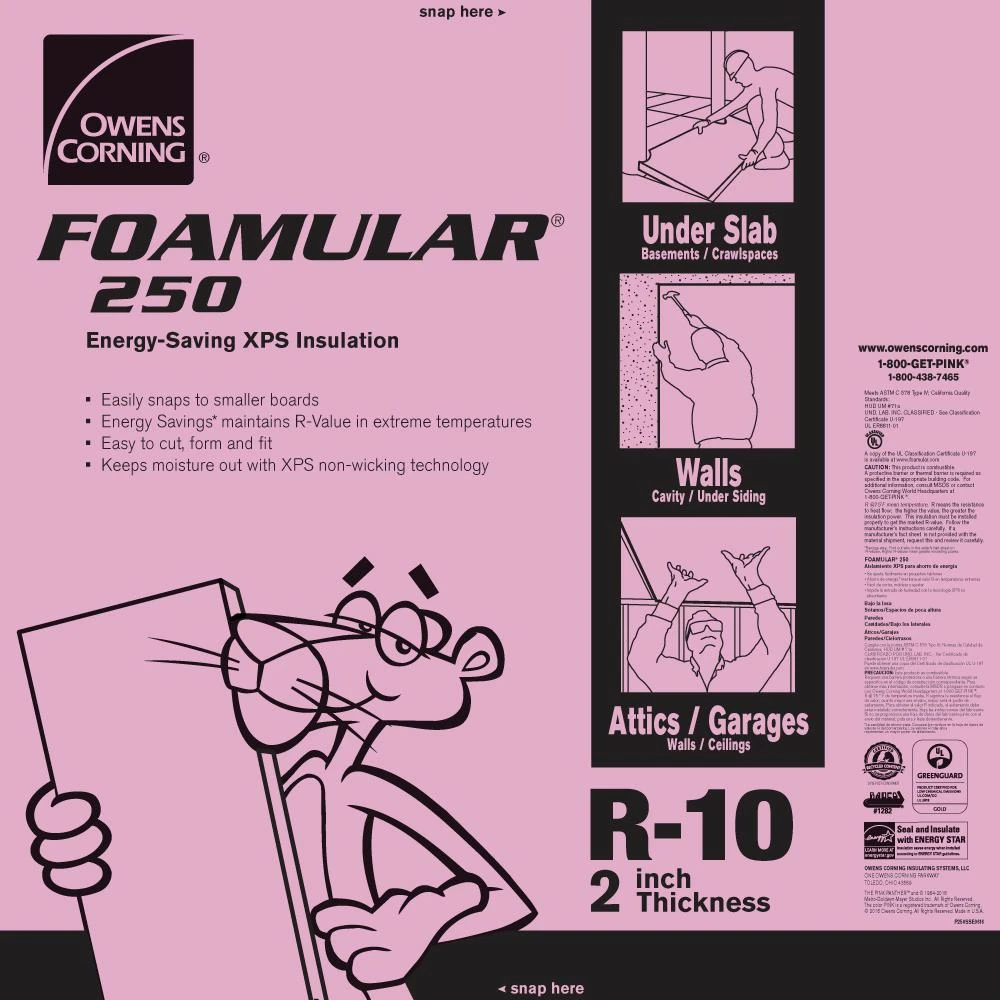 Foamular 250 2 In. X 48 In. X 8 Ft. R-10 Scored Squared Edge Insulation Sheathing
