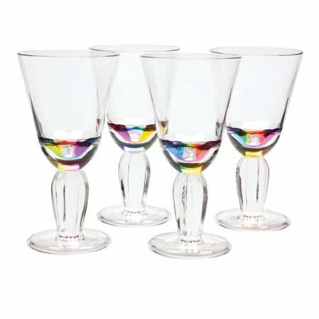 Acrylic Rainbow Wine Glasses Set Of 4 By Merritt International - 12 Ounce Capacity