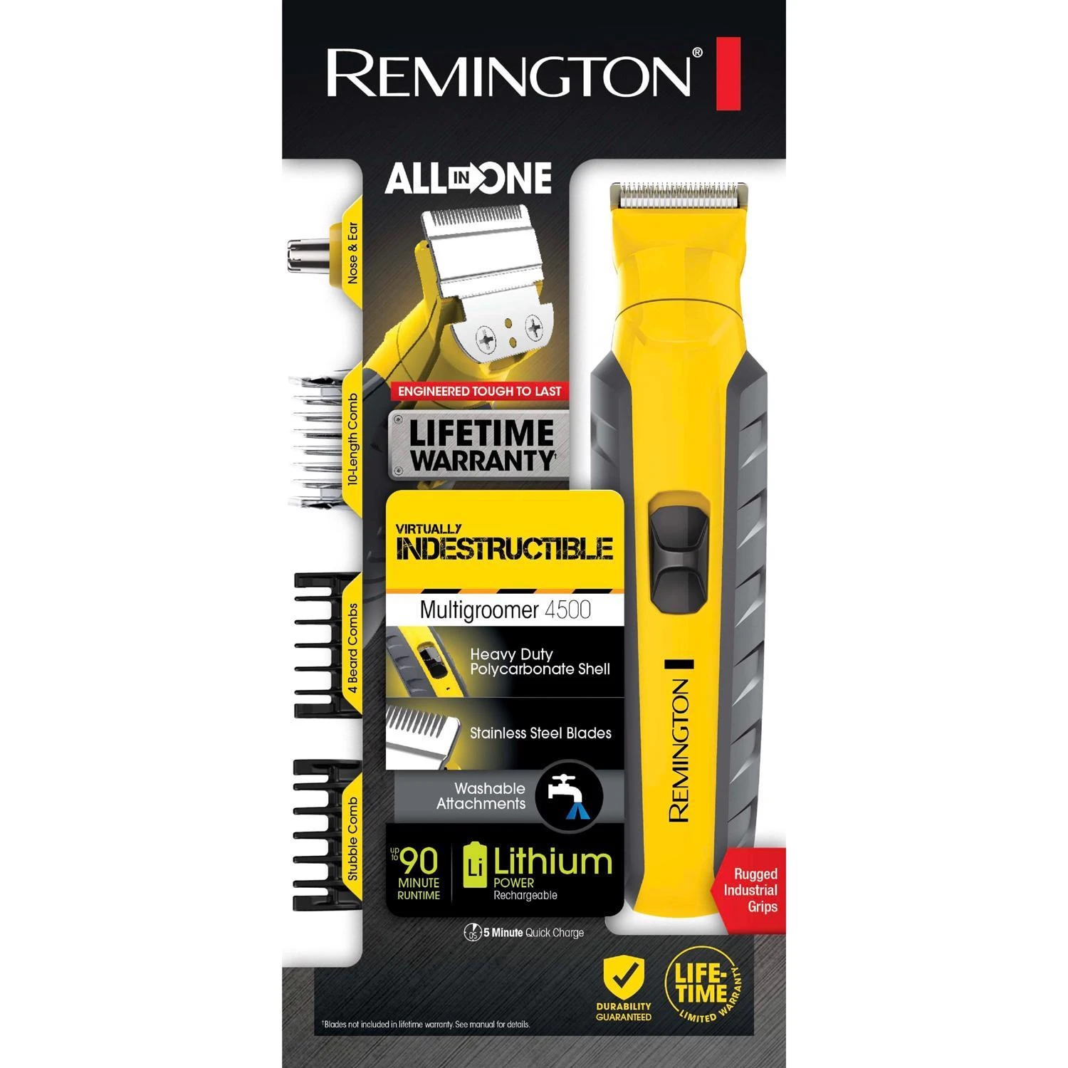 Remington Virtually Indestructible All-in-one Grooming Kit With 5 Combs And Attachments
