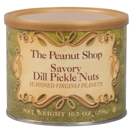 The Peanut Shop Savory Dill Pickle Nuts, 10.5 Ounce Tin