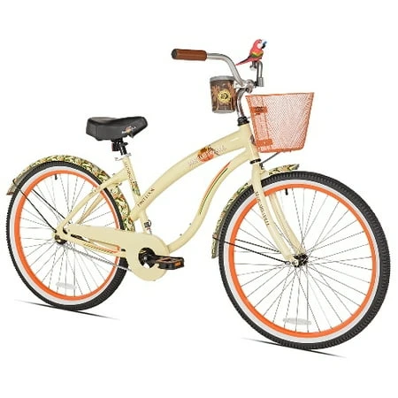 Margaritaville Women's First Look Cruiser Bike, 26-inch, Beige/green, Single Speed