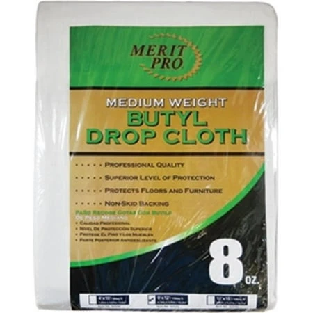 Merit Pro 2040 12' X 15' Medium Weight Butyl Drop Cloth - 8 Ounces