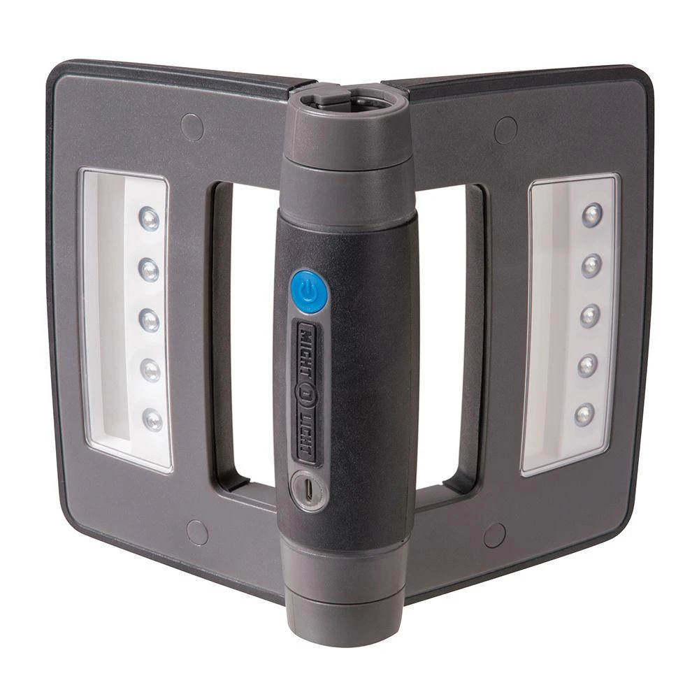 Might-d-light Mini Compact Folding Rechargeable Led Work Light, Metallic, Model Led225