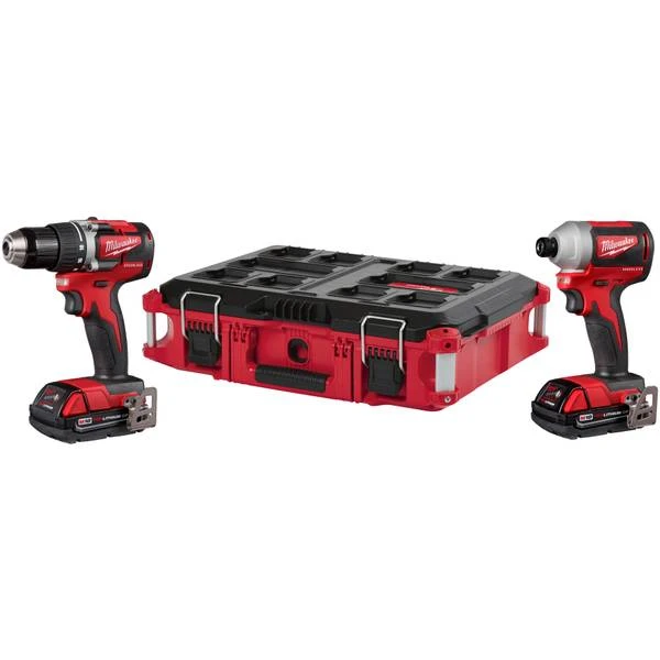 Milwaukee M18 Compact Brushless Drill And Impact Driver Combo Kit With Packout Case