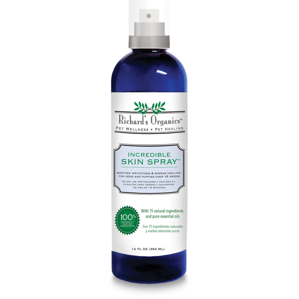 Synergy Labs Richard's Organics Incredible Skin Spray For Dogs, 12 Fluid Ounce