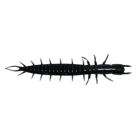 Hellgrammite Bait 10 Pack  5 Inch  Black Purple Flake
