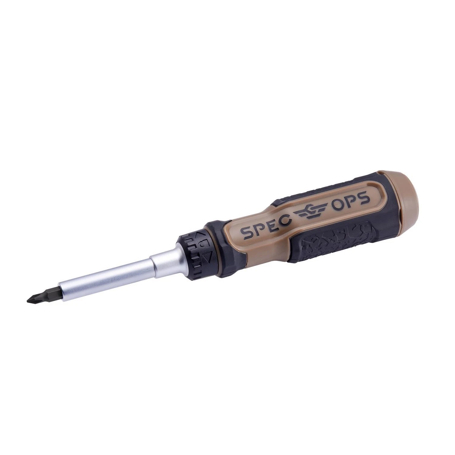 Spec Ops 3.5 In. L Ratcheting Screwdriver With 6 Double-sided Tips And Magnetic Shaft