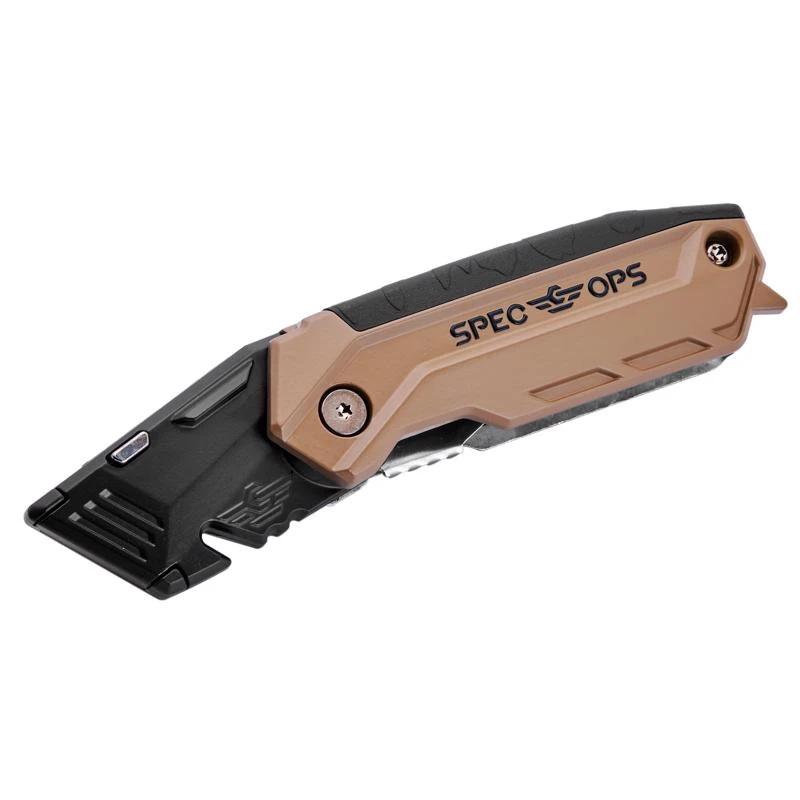 Spec Ops 6 In. Folding Fixed Utility Knife With 3 Extra Blades - Black