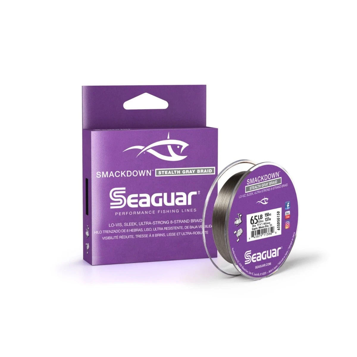 SMACKDOWN 150YD 65# GRY BRAID FISHING LINE