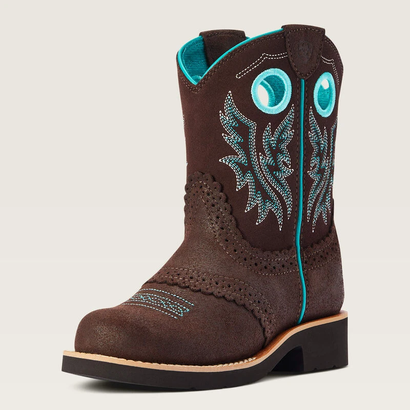 ARIAT FATBABY COWGIRL WESTERN BOOT, ROYAL CHOCOLATE, 11.5/KIDS