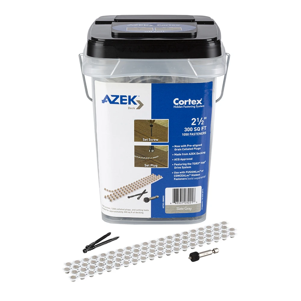 AMERICAN WALNUT CORTEX SCREW AND PLUG HIDDEN FASTENING SYSTEM FOR TIMBERTECH 300 SQUARE FEET BOX