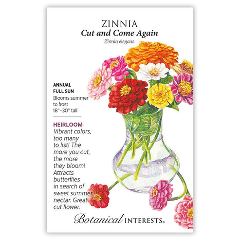 Zinnia Cut And Come Again Organic Flower Seeds - Vibrant Blooms For Your Garden