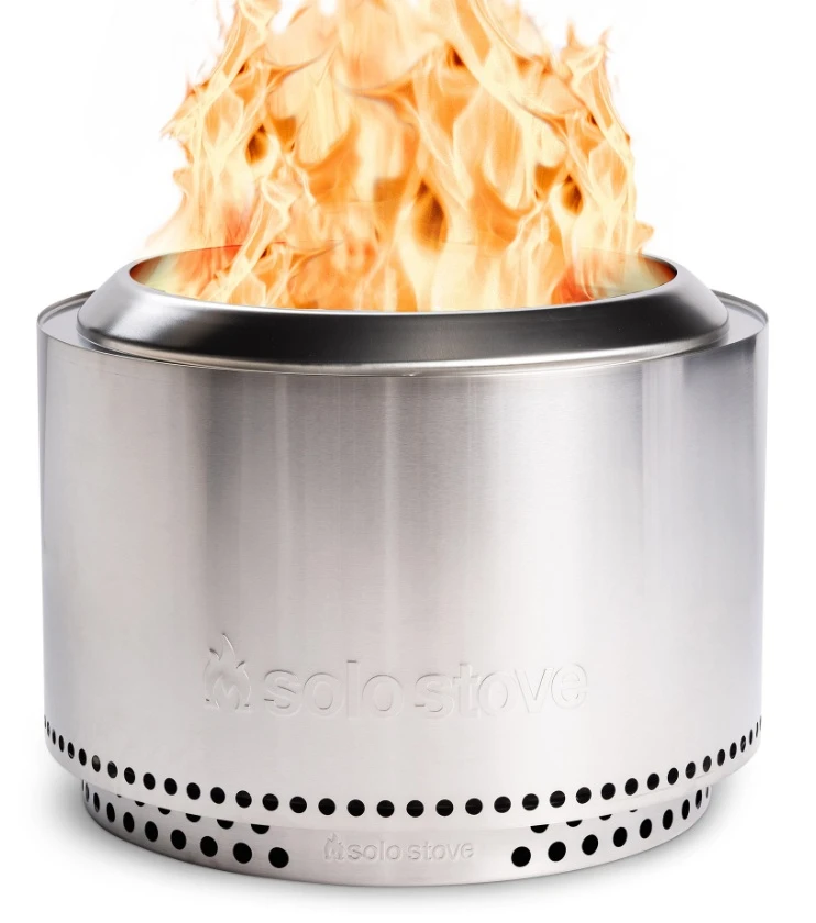 Solo Stove Yukon Bundle 27 in. x 16 in. Stainless Steel Round Wood Burning Fire Pit with Yukon Stand Included, Stainless Steel/Silver
