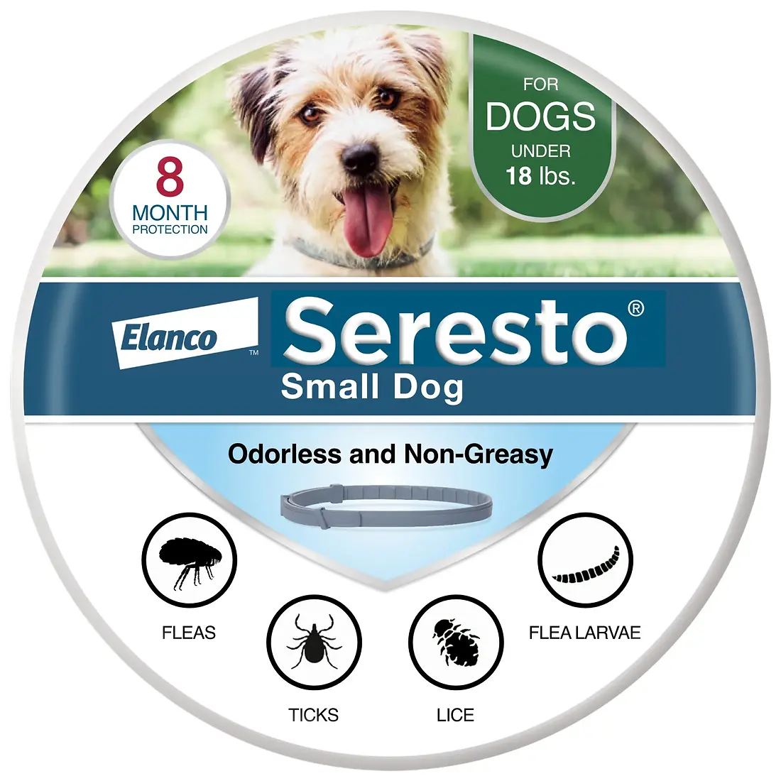 Seresto Solid Dog Flea And Tick Collar For Small Dogs Up To 18 Lb, 0.44 Oz