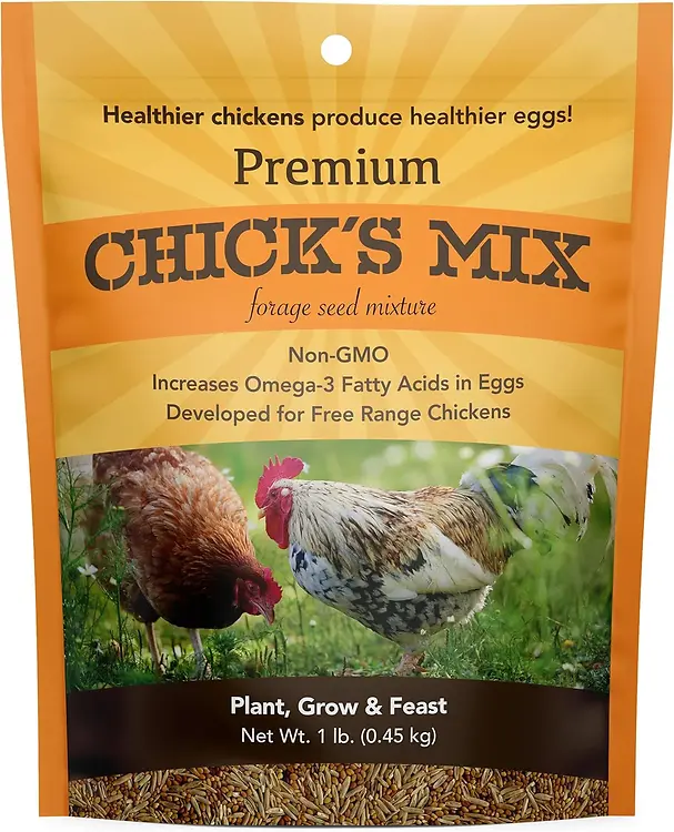 Premium Chickens Mix Grass Seed Blend, One Pound, Covers Five Hundred Square Feet