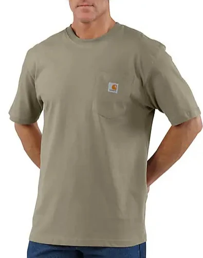 Large - Loose Fit Heavyweight Short-sleeve Pocket T-shirt - K87 - Desert