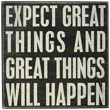 Expect Great Things Box Sign, 9-inch By 9-inch Decorative Accent