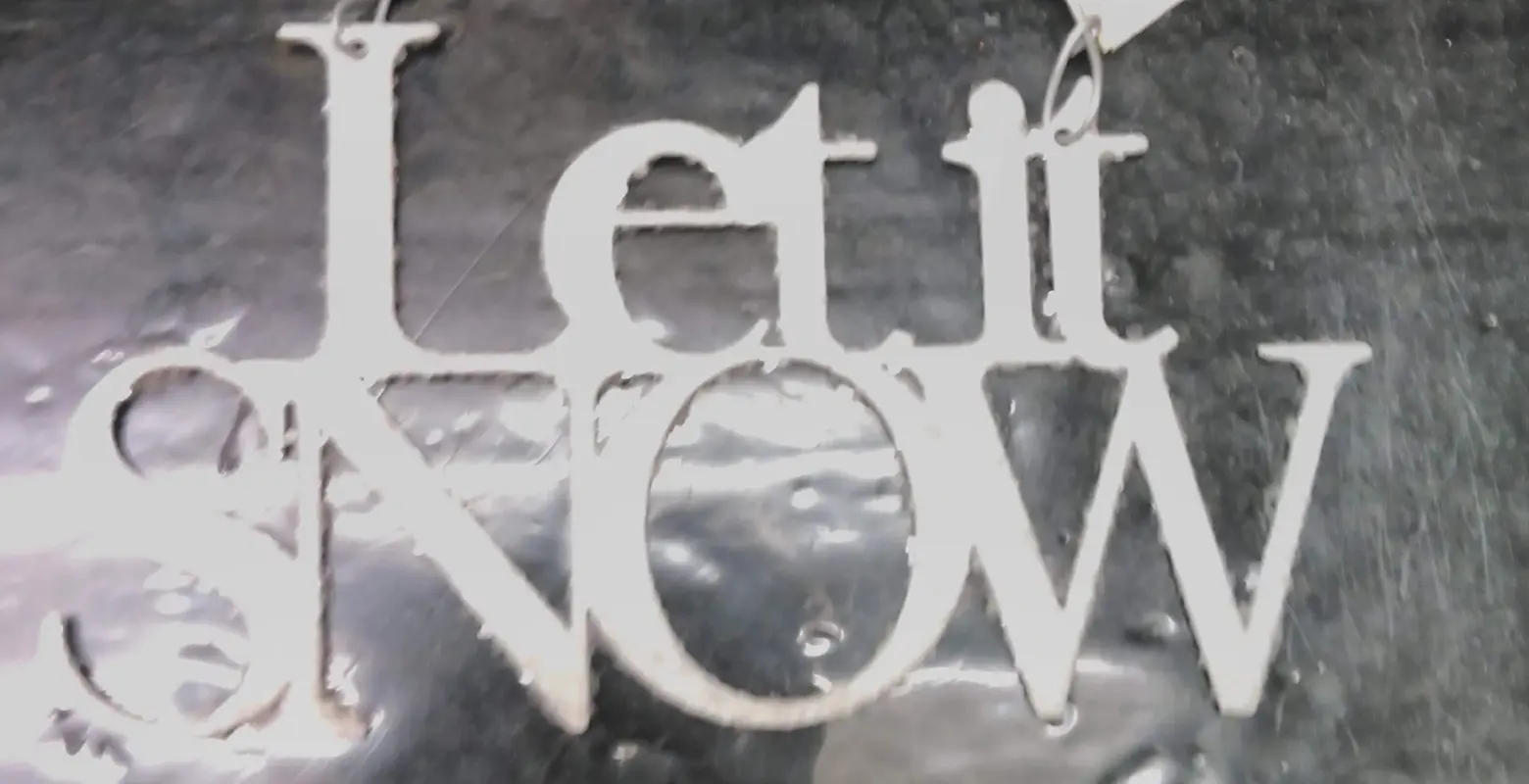 WHITE GLITTER LET IT SNOW