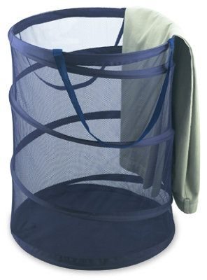 Spiral Pop-Up Laundry Hamper, Blue Mesh, 18 x 18 x 24-In.