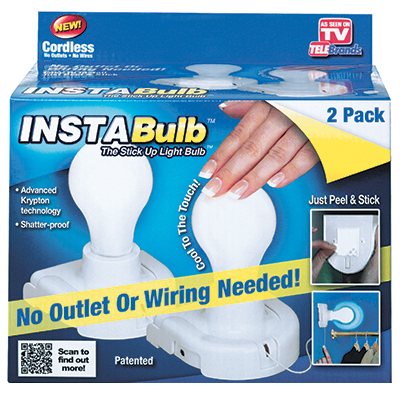 Insta Light Bulbs, Battery Operated, 2-Pk., As Seen on TV