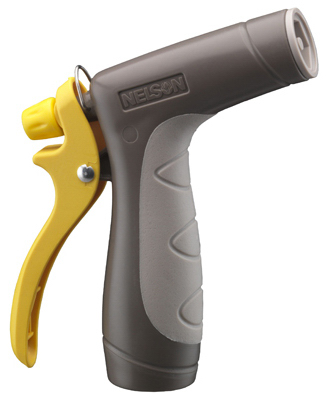 Hose Nozzle, Rear-Trigger, Adjustable Stream, Soft Grip