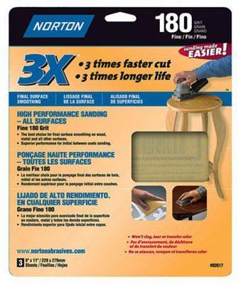 9x11 P180Grit Sandpaper