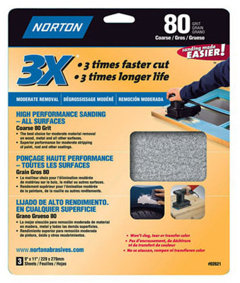 9x11 P80 Grit Sandpaper
