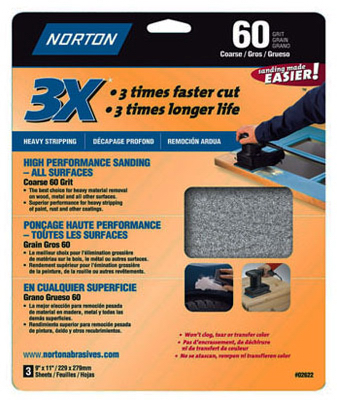 9x11 P60 Grit Sandpaper