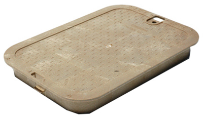 14" x 19" Rectangular Valve Box Overlapping ICV Cover, Sand