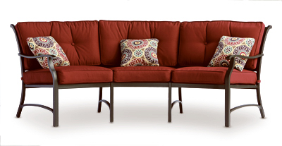 Lisbon Patio Collection 3-Pc. Sectional Set, Wine Colored Cushions, Aluminum Frame