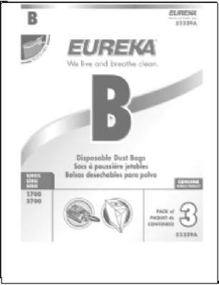 Eureka Style "B" Vacuum Bags, 3-Pack