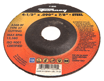 Cutting Wheel, Type 27, 4.5 x .090-In.
