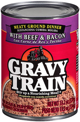 Gravy Train Dog Food Canned Meaty Ground Dinner With Beef Bacon 13.2 oz. Killingworth True Value