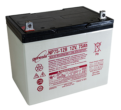 Sump Pump Battery, 75Ah, 11,500-GPH