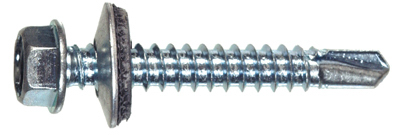 Self-Drilling Screws, Hex, Zinc-Coated, 1-In. x #12, 1-Lb.
