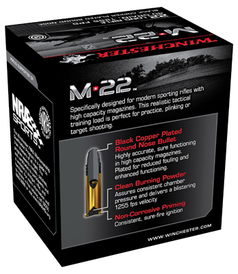 M-22 Rimfire Ammunition, .22 Long Rifle, Round Nose, 1000-Round Box